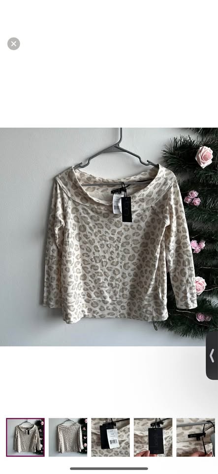 Gibson - long sleeves animal print - boat neck - size SP