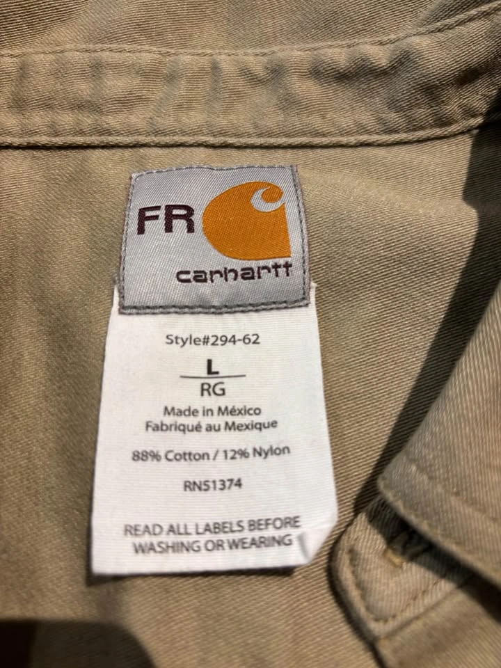 CARHARTT FLAME RESISTANT SHIRT .. SIZE LARGE FOR SALE !!! - photo 5