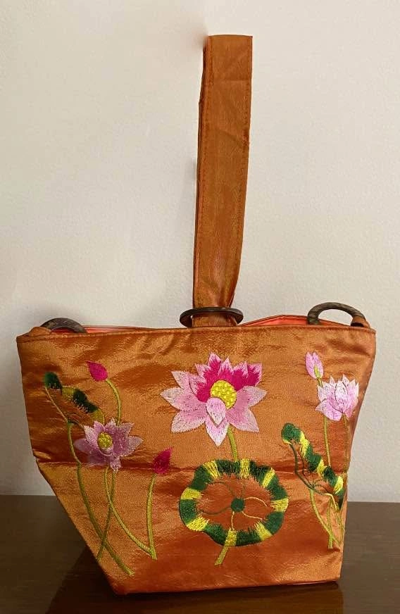 New Embroidered Bag/Purse - Satin Orange - photo 2