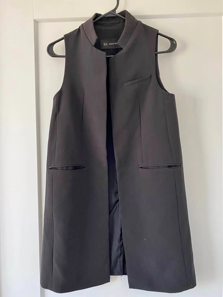 Zara Long Black Vest Sleeves - Size XS