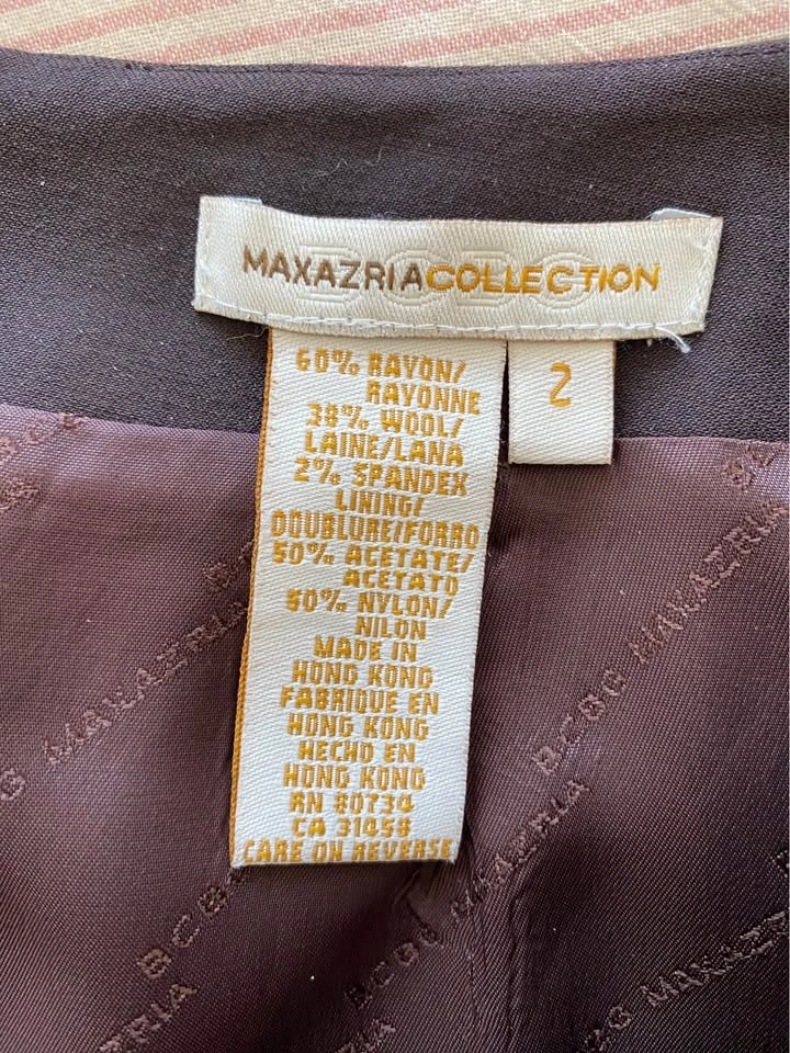 MAXAZRIA brown skirt size 2 - Like New - photo 2
