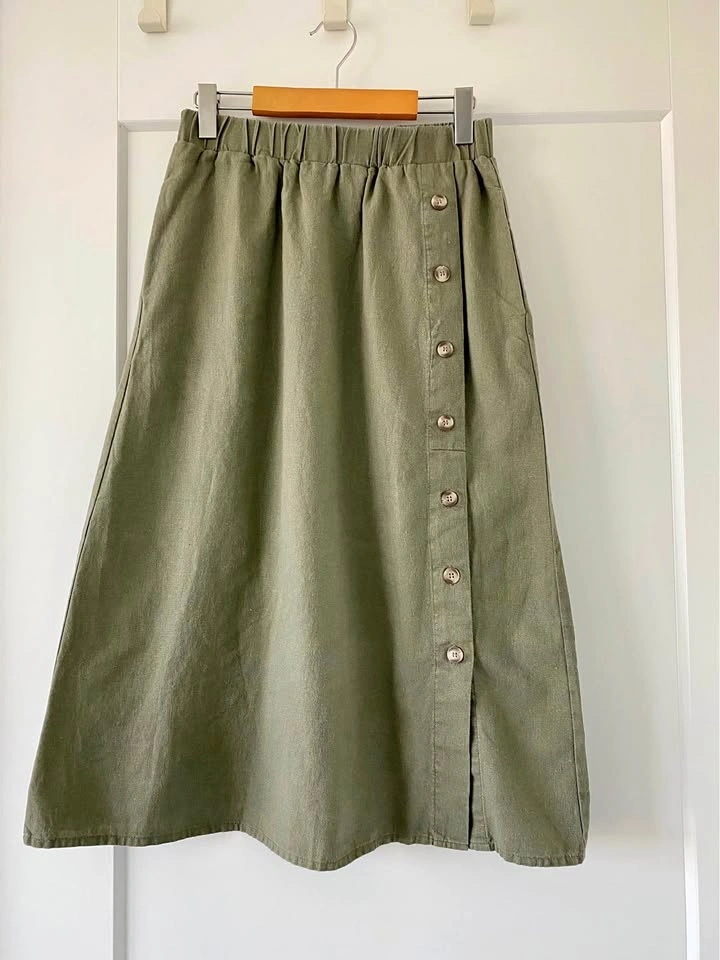 Linen Blend Skirt - Size S