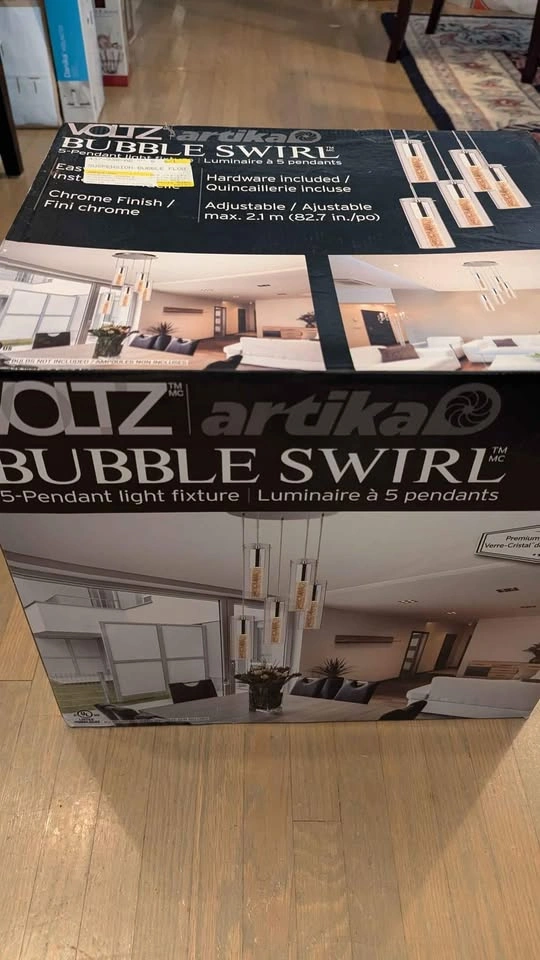 Artika Bubble Swirl 5 Pendant Light Fixture - Brand New - photo 3