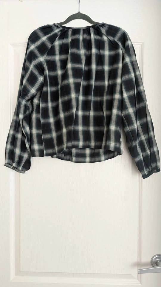 Brand New Joe Fresh Plaid Button Front Blouse XS - photo 2