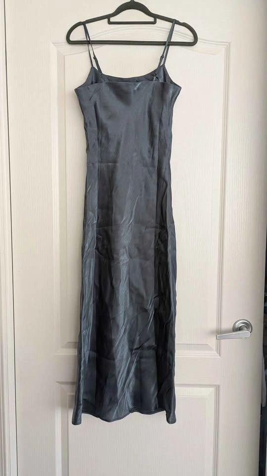 Joe Fresh Satin Slip Dress Slate Grey Size 0 NWT - photo 2