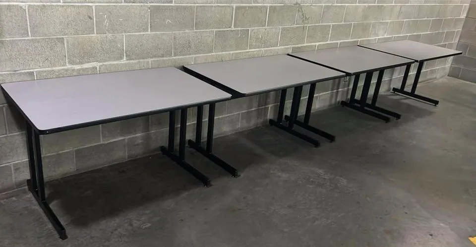 Set of Four Grey Laminate Executive Office Desks image indicator(3)