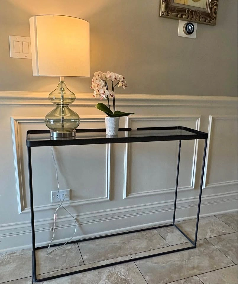 Modern Smoked Glass Console Table
