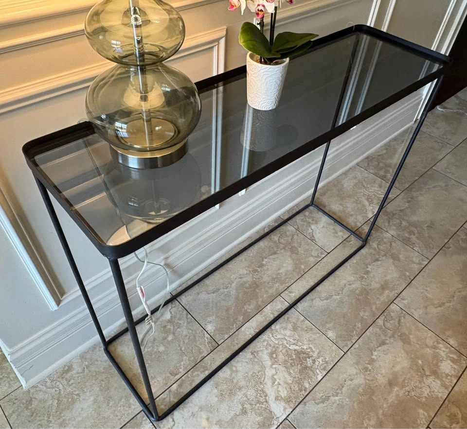 Modern Smoked Glass Console Table - photo 2