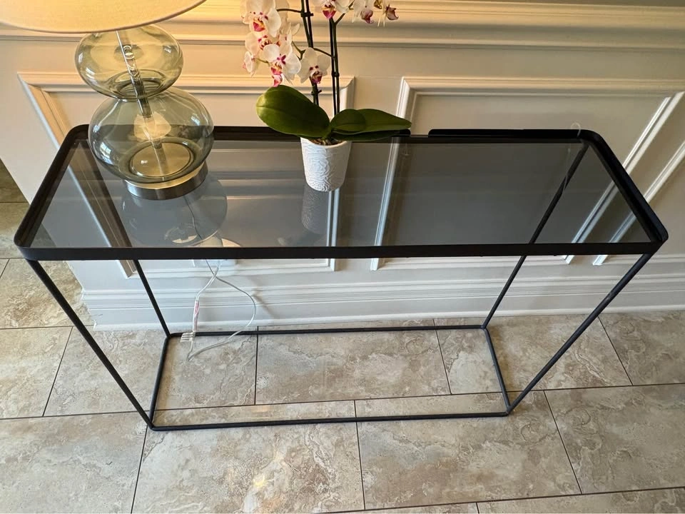 Modern Smoked Glass Console Table - photo 3