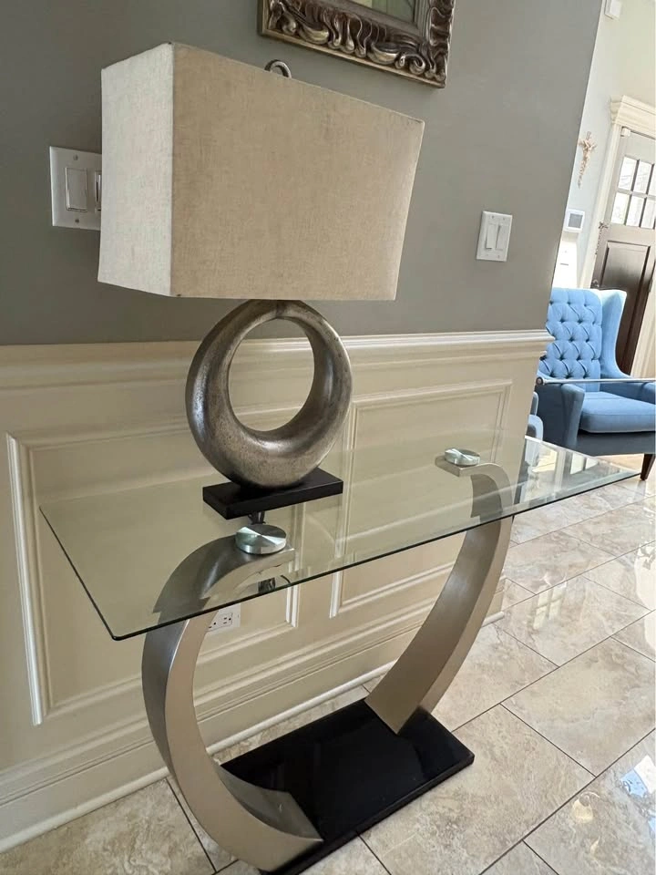 Contemporary Sculptural Glass Console Table - photo 3