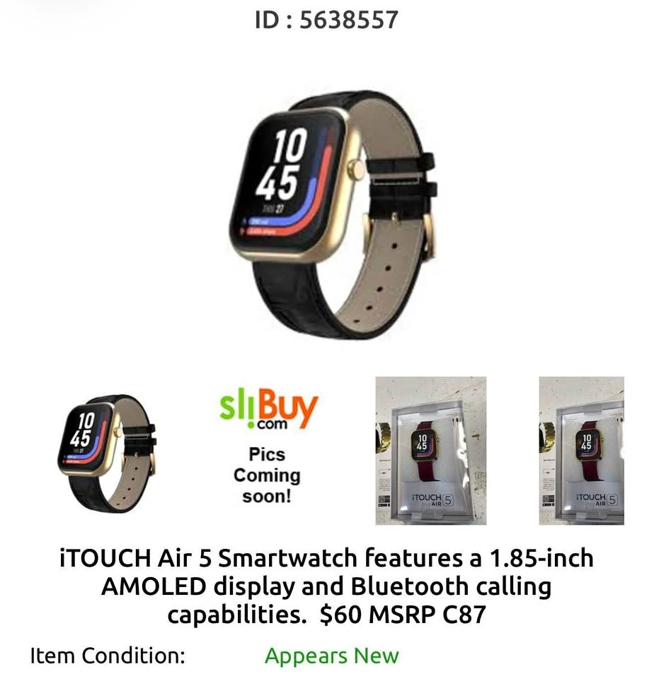 iTOUCH Air 5 Smartwatch - 1.85" AMOLED, Bluetooth Calling
