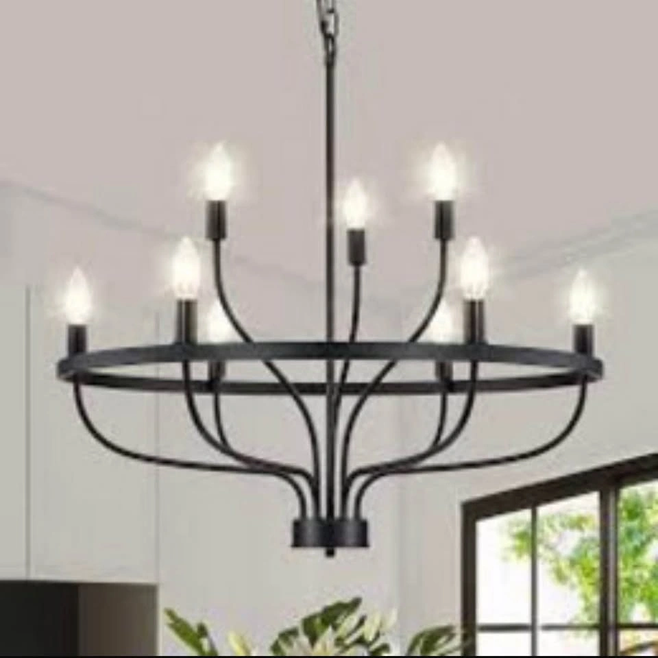 Brknit 9 Light Black Chandelier - photo 2