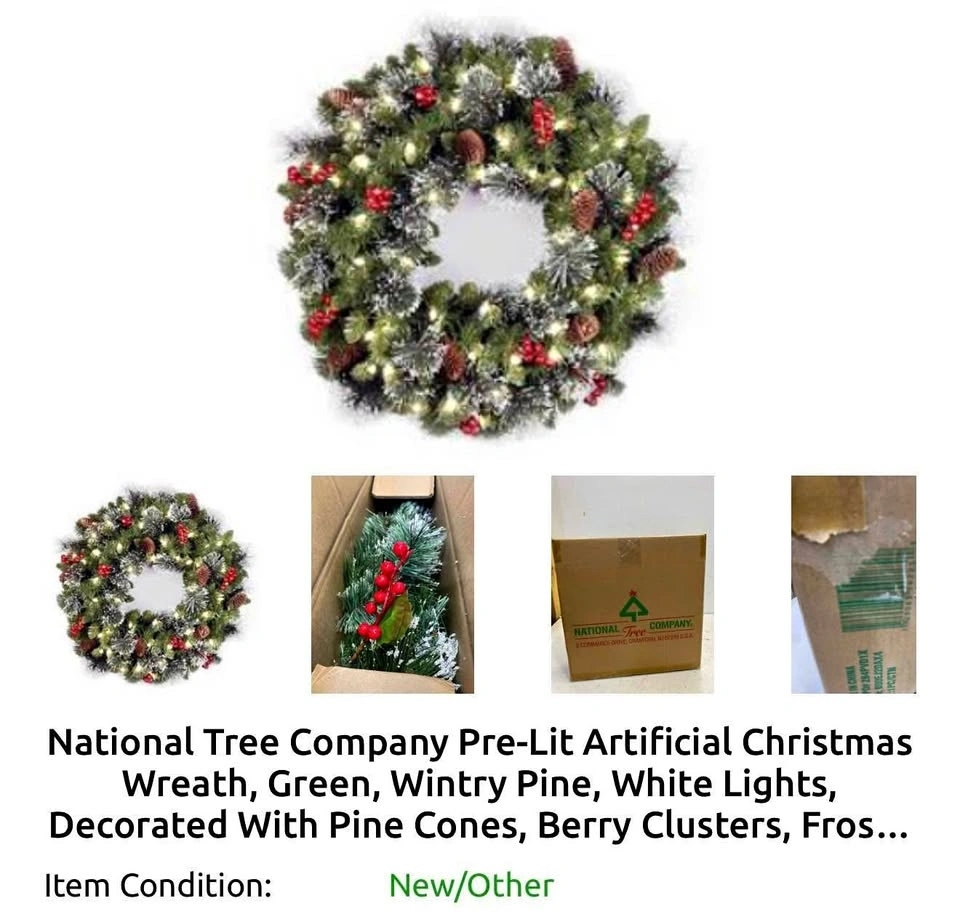 National Tree Company Pre-Lit Wreath