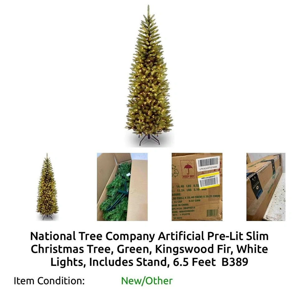 National Tree Company Pre-Lit Slim Christmas Tree