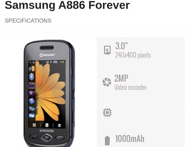 Samsung A886 Forever
