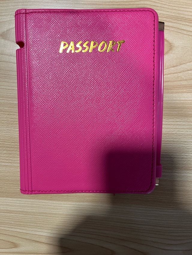 Pink passport cover