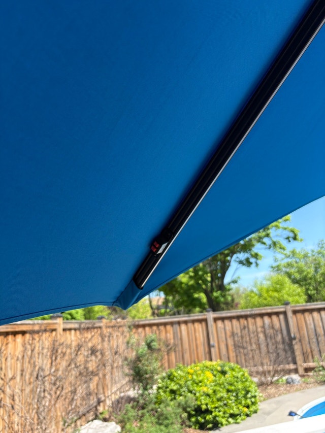 Blue Cantilever Patio Umbrella with Stone Base - photo 4
