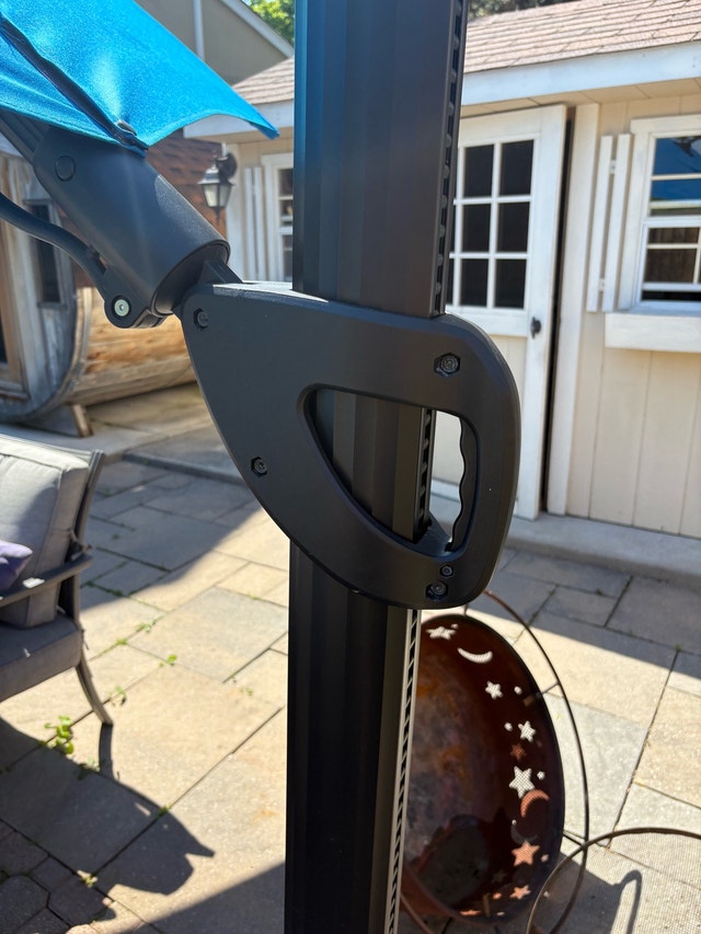 Blue Cantilever Patio Umbrella with Stone Base - photo 5