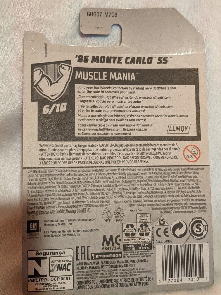 Hotwheels 1986 Chevrolet Monte Carlo SS Musclemania - photo 4