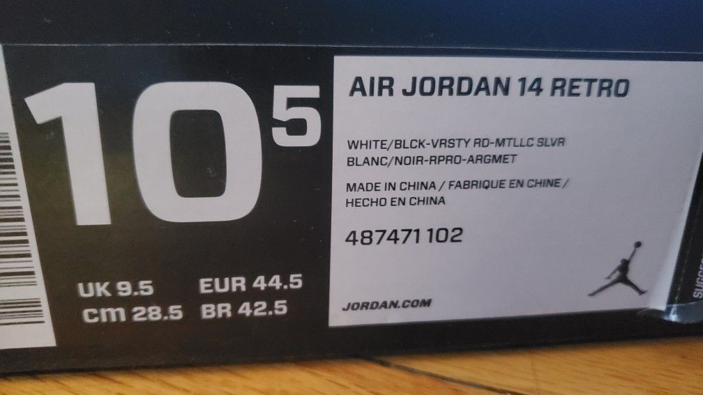 Nike Air Jordan Retro 14 Black Toe Size 10.5 - photo 5