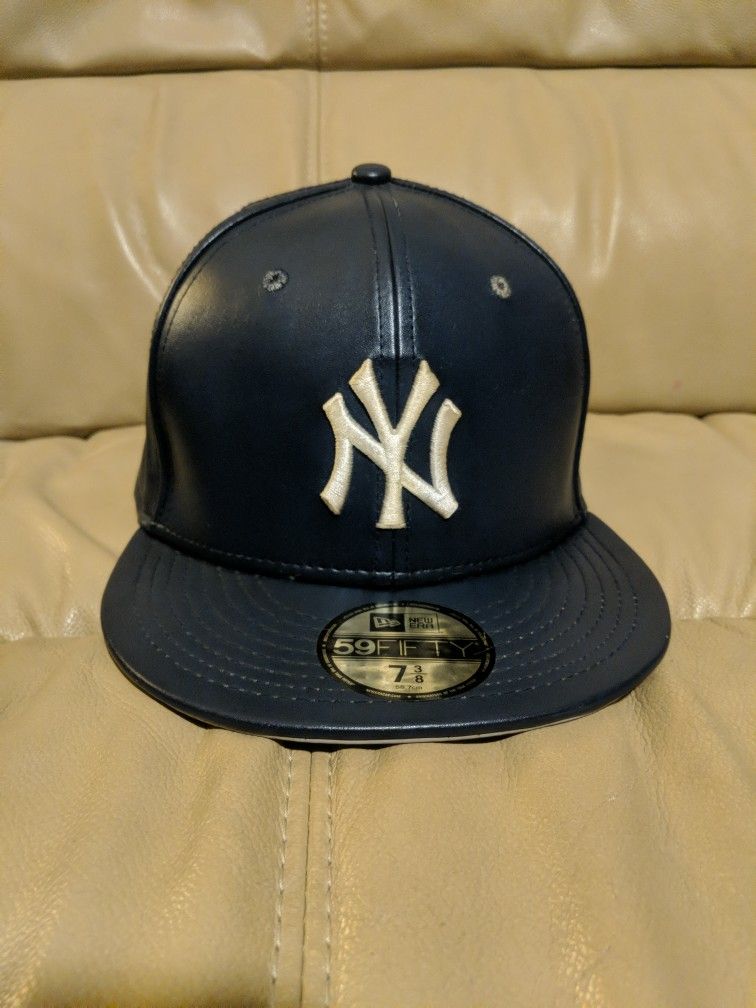 New Era Fitted Faux Leather New York Yankees Cap