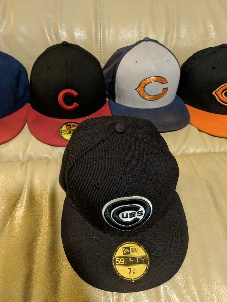 New Era Hats Chicago Cubs Bulls Bears Blackhawks