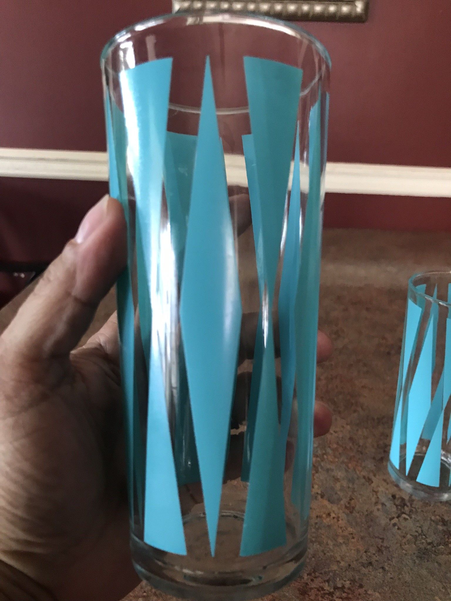 Vintage Mid Century Atomic Tumblers (5) Turquoise - photo 3