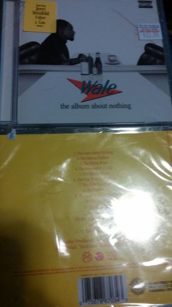 Wale "The album about nothing" NEW sealed $5