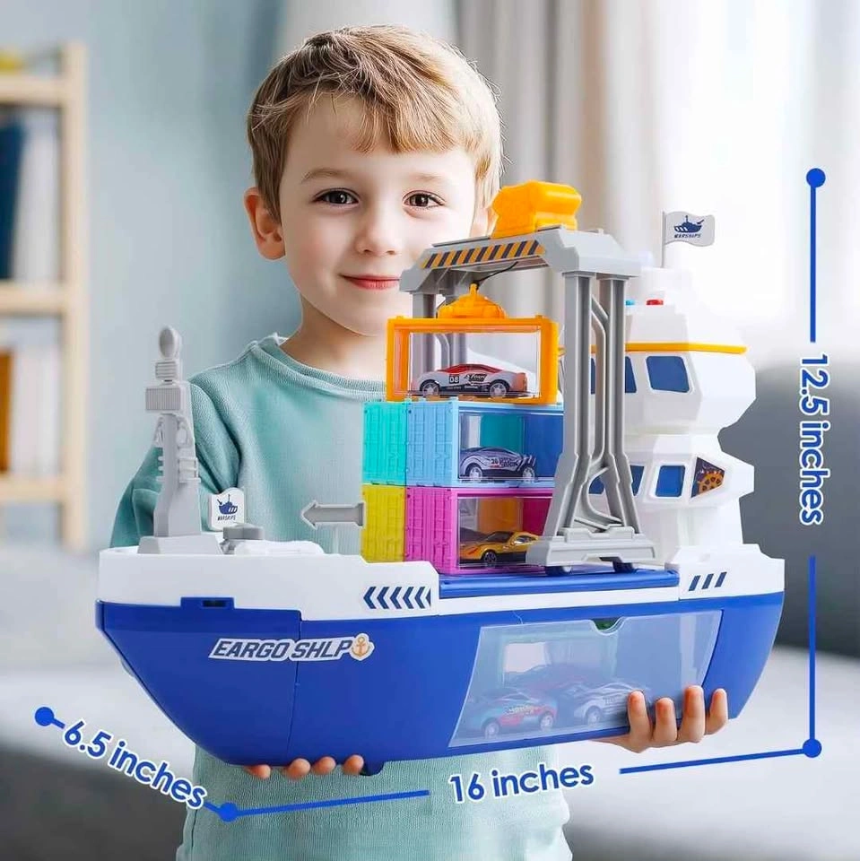 Brand New Toy Cargo Ship with Cars Set for Kids 3+ - photo 2