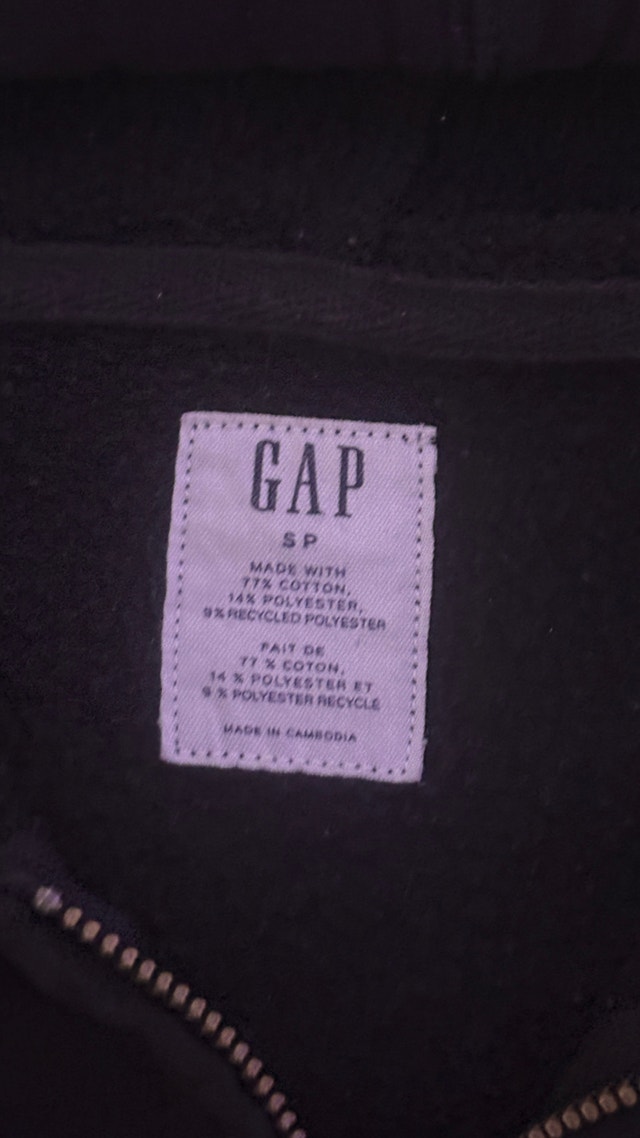 Gap Full-Zip Hoodie - Black, Size Small - photo 2