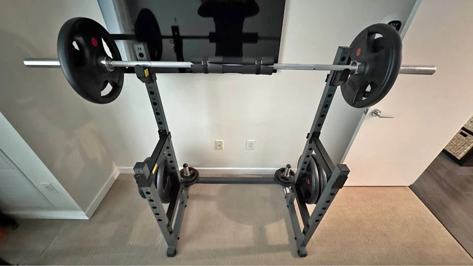 Squat Rack Barbell and Plates (max 605 lb)