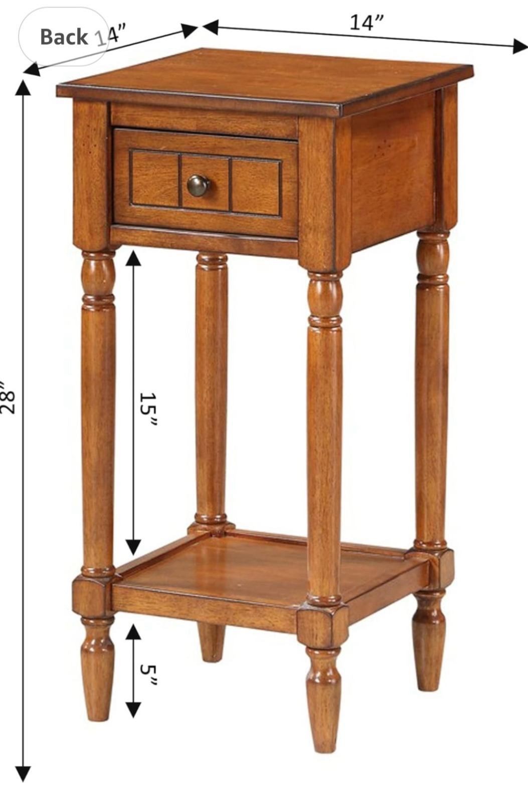 Wood accent table with drawer and shelf - photo 3