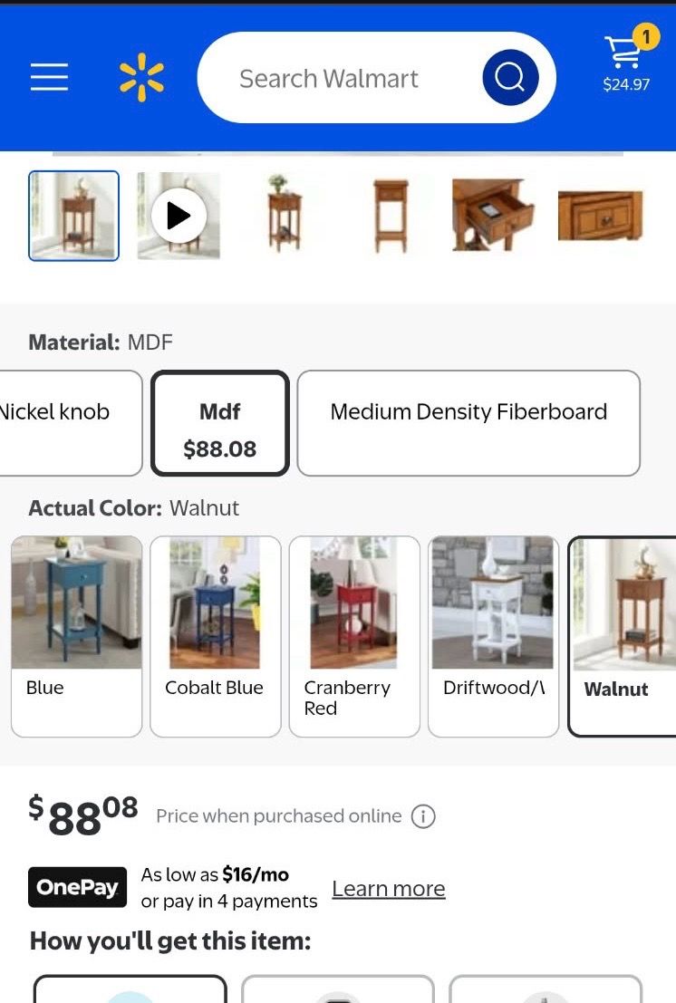 Wood accent table with drawer and shelf - photo 4