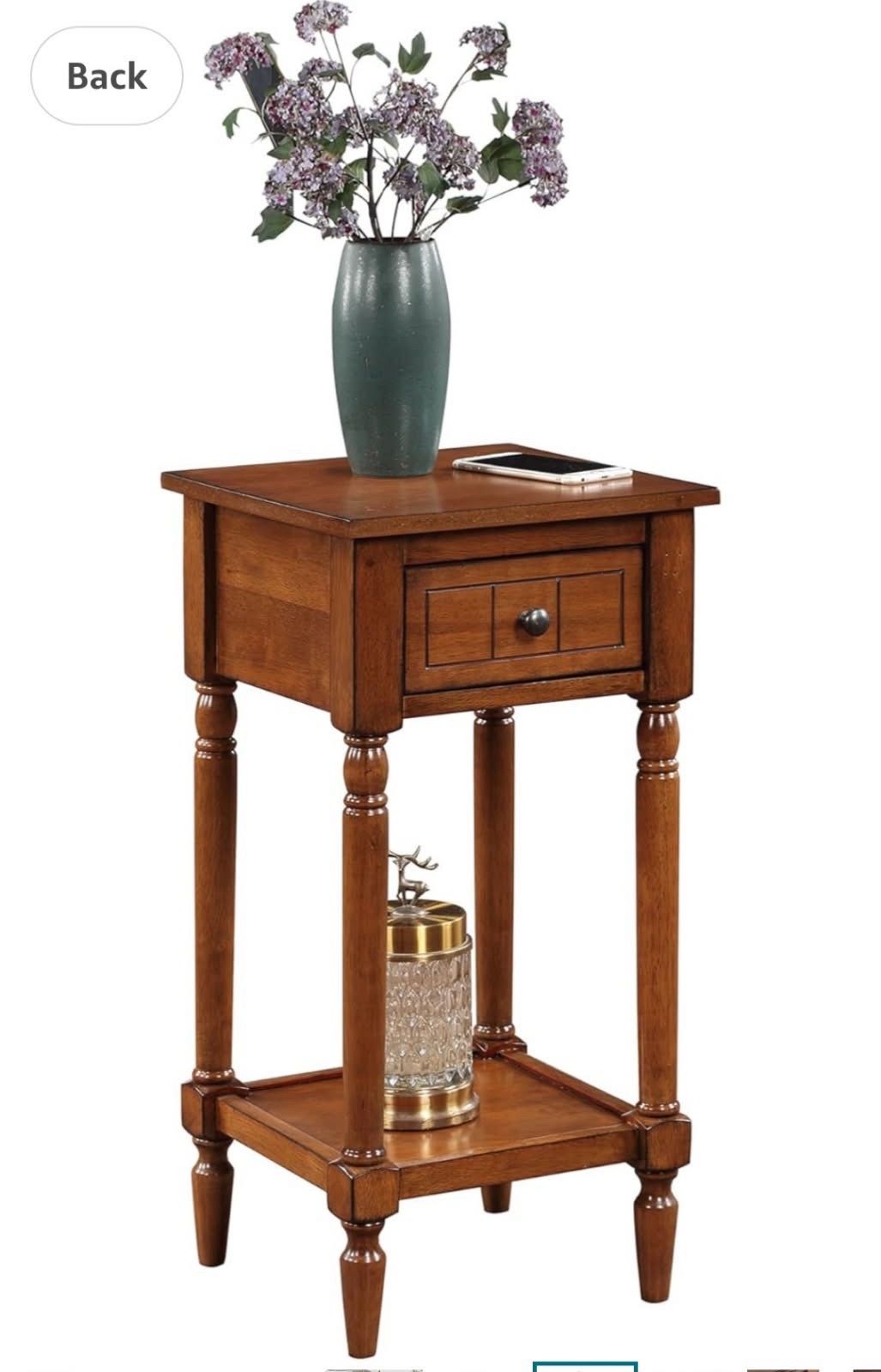 Wood accent table with drawer and shelf - photo 5