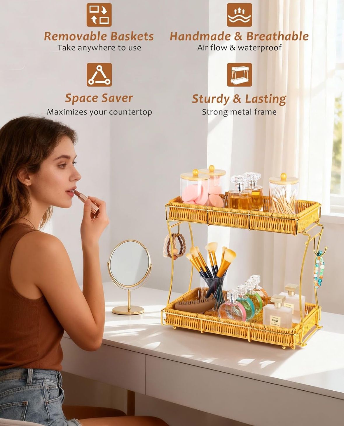 Gold 2 tier organizer