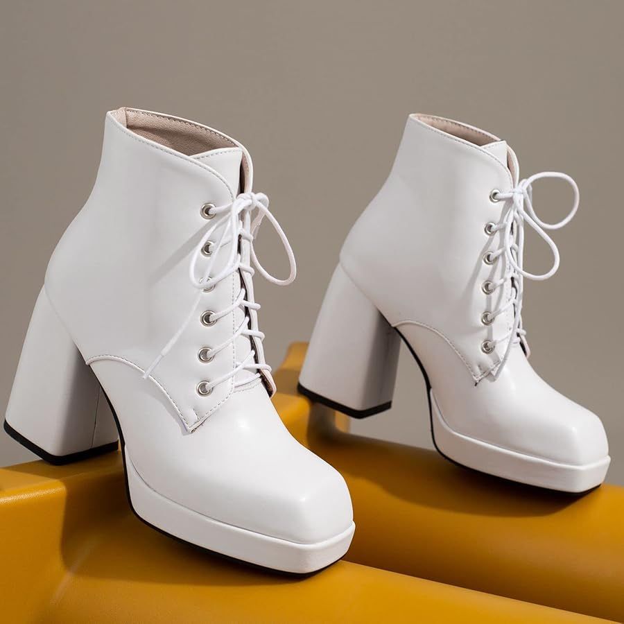 Block heel ankle boots, square toes, chunky heels - photo 2
