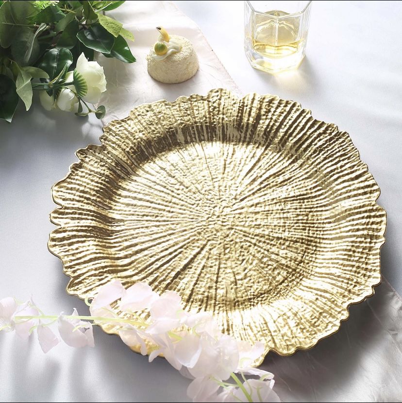 6 Pack 13" Gold Round Plates
