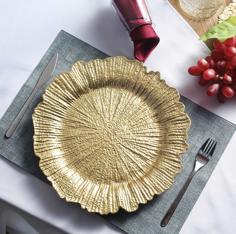 6 Pack 13" Gold Round Plates - photo 2