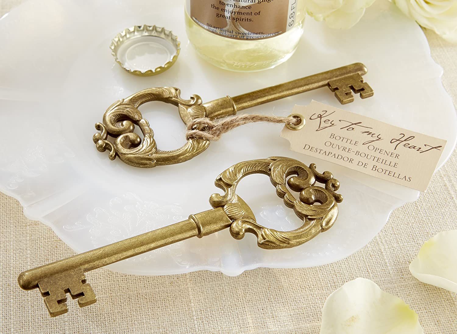 Bottle Opener Kate Aspen® Key to My Heart Antique
