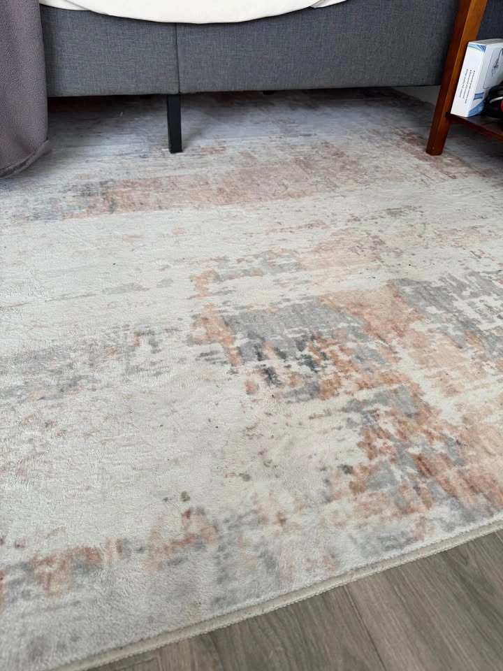 Abstract Area Rug – 8x10, Beige / Grey / Blush - photo 2