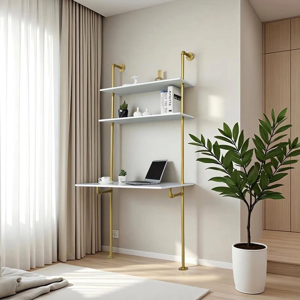White and Gold Desk, 36" (36x20x81)