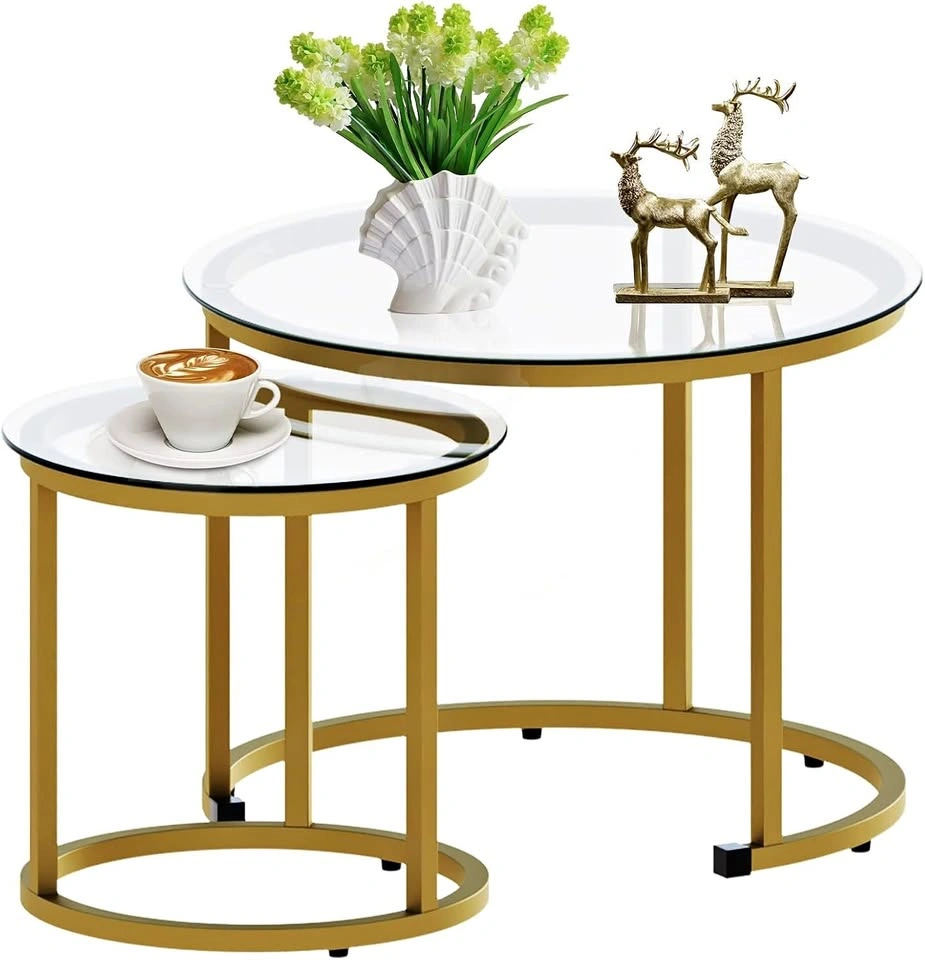 Gold Nesting Coffee Table Set of 2