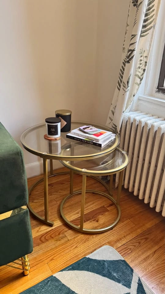 Gold Nesting Coffee Table Set of 2 - photo 2