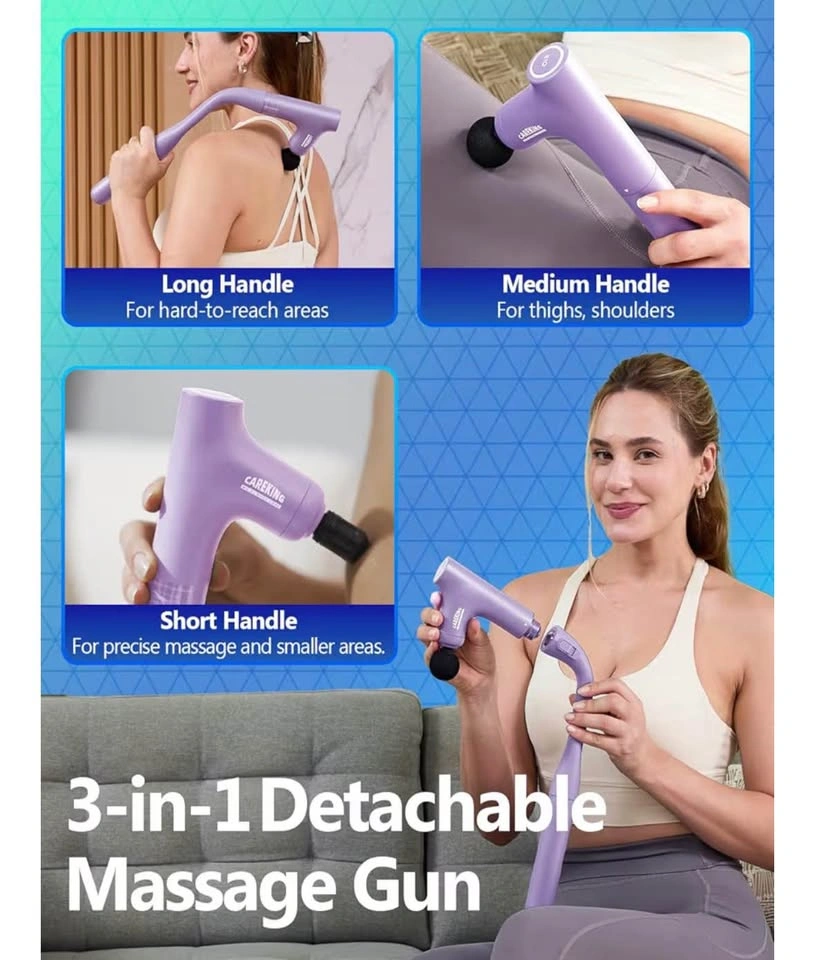 Brand New 3-in-1 Detachable Massage Gun (Purple) - photo 5