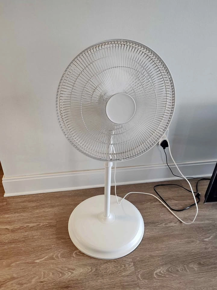 White Pedestal Oscillating Fan