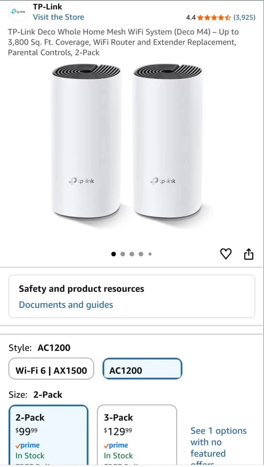 TP LINK M4 DECO Mesh Wifi System - 2 Pack - photo 3