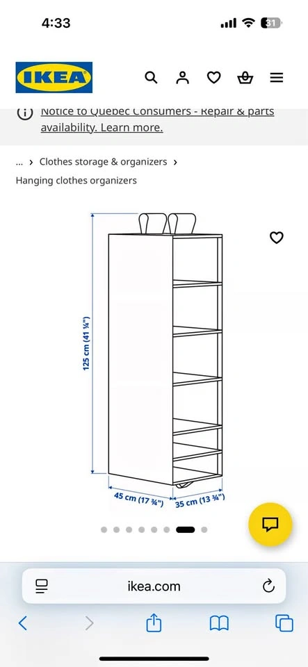 IKEA SKUBB Hanging clothes organizer