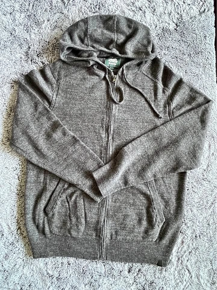 Roots Grey Full-Zip Knit Hoodie - Men's XL