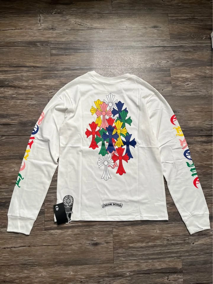 Chrome Hearts Multi Color Cross Long Sleeve Pocket Tee - photo 2