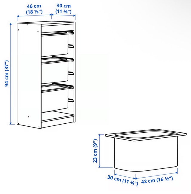 White IKEA Trofast Toy Organizer with 3 Bins - photo 3